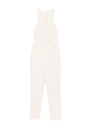 Elisabetta Franchi zip-front sleeveless jumpsuit - White