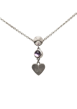 Gucci Pre-Owned 2000-2015 Sterling Silver Bejeweled Heart Pendant necklace