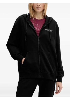 Armani Exchange drawstring zip-up top - Black