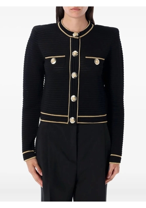 Balmain ribbed gold-trimmed cardigan - Black