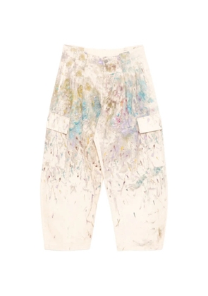 CROQUIS cotton printed pocket trousers - Neutrals