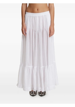 PNK pleated ruffled maxi skirt - White