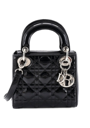 Christian Dior Pre-Owned Lady Dior Bag Cannage Quilt Patent Mini satchel - Black