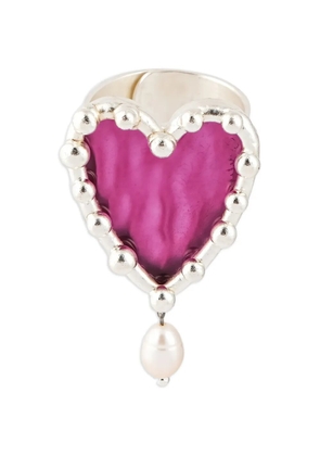 Poison Drop Lab heart pearl ring - Silver