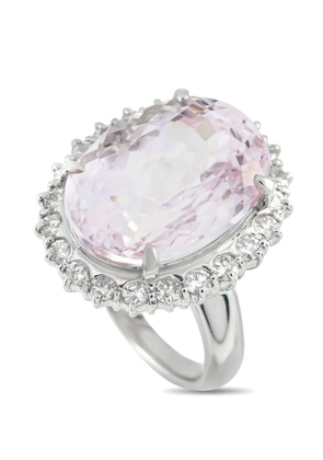LB Exclusive platinum diamond and kunzite ring - Silver