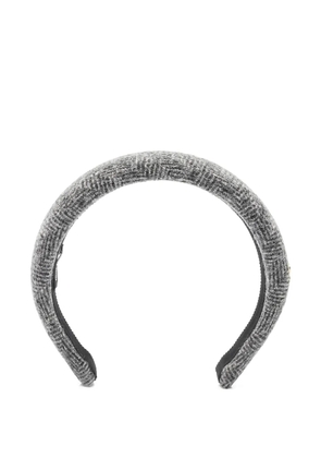 Miu Miu Pre-Owned 2020s tweed logo head band - Grey