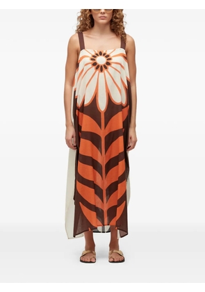 Osklen floral straps dress - Neutrals