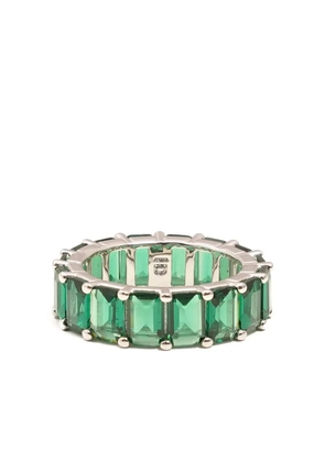 Izabel Display rectangle-crystals ring - Green