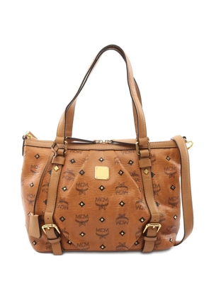 MCM Pre-Owned Visetos stud shoulder bag - Brown