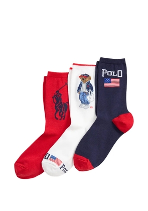 Polo Ralph Lauren logo-embroidered socks (set of three) - Blue