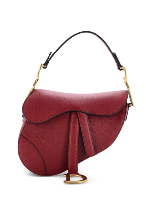 Christian Dior Pre-Owned Saddle Handbag Leather Mini shoulder bag - Red