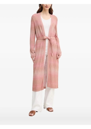 OUI belted patterned cardigan - Pink