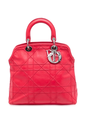 Christian Dior Pre-Owned 2011 Medium Lambskin Cannage Polochon Granville satchel - Red
