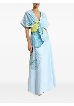 Acler Glamorgan floral V-neck maxi dress - Blue