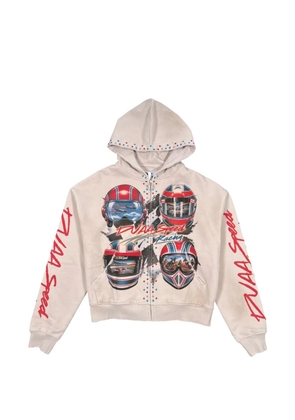 duaa graphic beaded hoodie - Neutrals