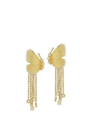 Tanya Farah diamond butterfly earrings - Gold