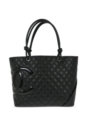 CHANEL Pre-Owned 2007 cambon ligne quilted tote bag - Black