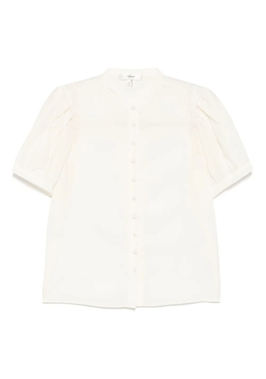 FRAME lace shoulder inset silk blouse - Neutrals