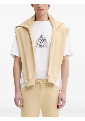 HUGO logo-patch hoodie - Neutrals