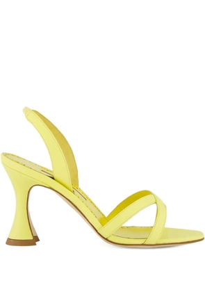 Manolo Blahnik slingback cross-strap sandals - Yellow