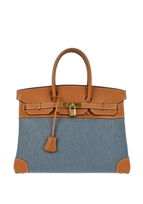 Hermès Pre-Owned 1998 toile leather birkin handbag - Blue