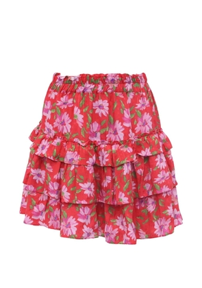 LoveShackFancy Corbett floral-print mini skirt - Red