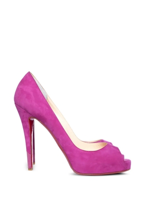 Christian Louboutin Pre-Owned suede platform peep-toe sandals - Purple