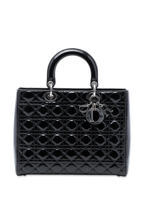 Christian Dior Pre-Owned 2012 Large Patent Cannage Lady Dior satchel - Black