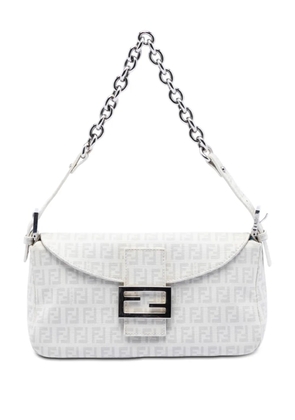 Fendi Pre-Owned 2000-2010 Zucchino Spalmati Double Flap Chain shoulder bag - White