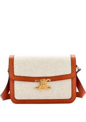 Celine Pre-Owned Triomphe Shoulder Bag Canvas with Leather Medium crossbody bag - Neutrals