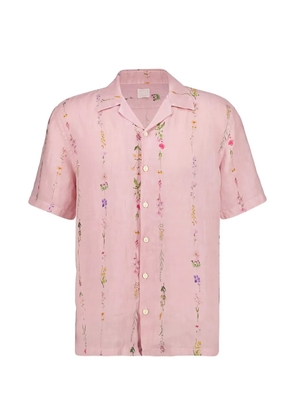 120% Lino bouquet regular fit linen shirt - Pink