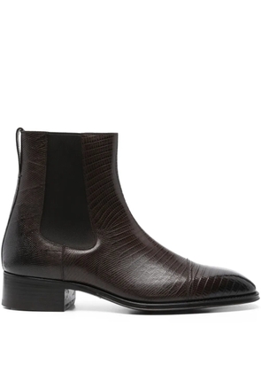 TOM FORD elasticated-panel leather boots - Brown