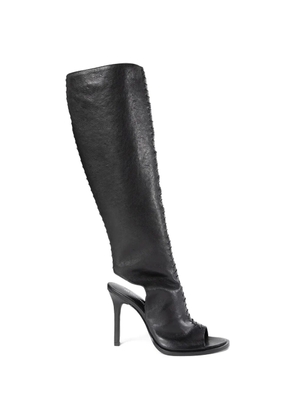 Ann Demeulemeester Seria open-toe stitched leather pumps - Black