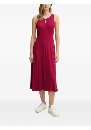 DKNY keyhole-detail ribbed dress - Red