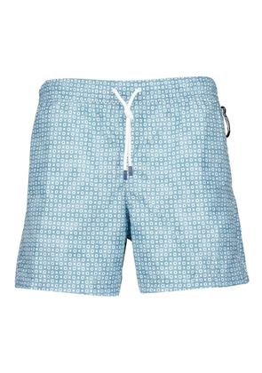 Fedeli Madeira geometric-print swim shorts - Blue
