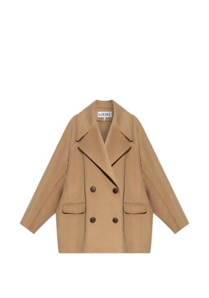LOEWE double-breasted button coat - Brown