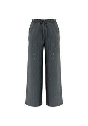 Self-Portrait beaded drawstring trousers - Grey