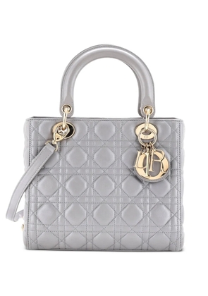 Christian Dior Pre-Owned Lady Dior Bag Cannage Quilt Lambskin Medium satchel - Grey
