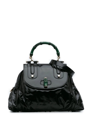 Gucci Pre-Owned 2016-2025 Dialux Pop Coated Canvas Bamboo Top Handle Bag satchel - Green