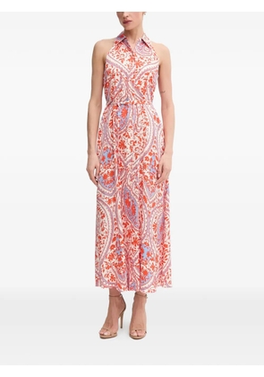 Marc Aurel collar floral-print maxi dress - Orange