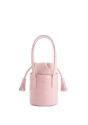 Giambattista Valli croco-effect bucket bag - Pink