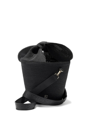 Maison Michel Barbara bow-detail straw bucket bag - Black