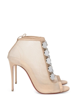 Christian Louboutin Pre-Owned Marika peep-toe mesh boots - White