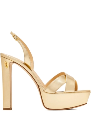 Jennifer Chamandi Leonardo 130 criss cross heeled sandals - Gold