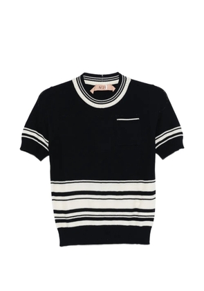 Nº21 striped pocket sweater - Black