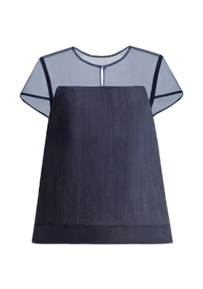 Gemy Maalouf boxy short-sleeve blouse - Blue