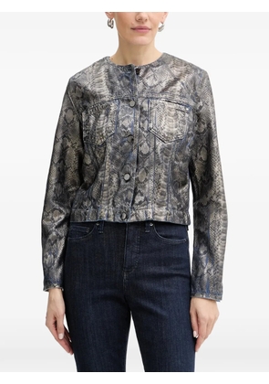 GUESS USA snake-print buttoned jacket - Grey