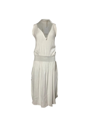 TOTEME shirred-waist plunged midi dress - Neutrals