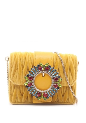 Miu Miu Pre-Owned 2010s crystal-embellishment shoulder bag - Yellow