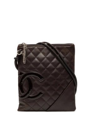 CHANEL Pre-Owned 2005-2006 Quilted Lambskin Cambon Ligne Flat crossbody bag - Brown